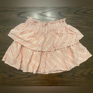 American Threads linen pink striped skirt with built-in shorts